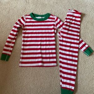 Hanna Andersson Red Striped Holiday Long John Pajama Set Size 5 (110)